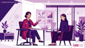 رسوم توضيحية لعيادة طبية حديثة تشرح تفاصيل تكلفة استئصال الثدي الكلي للمريضة 