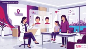 رسوم توضيحية لعيادة طبية فاخرة في تركيا تشرح عملية تجميل الأذن للأطفال في تركيا 