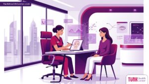 رسوم توضيحية لعيادة تجميلية حديثة تشرح خطوات عملية عيون القطة في تركيا للمرضى 