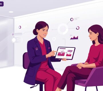 رسم توضيحي طبي فاخر لعيادة حديثة تشرح إجراءات تقشير حمض الفيتي للتفتيح اللطيف في تركيا