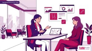 رسوم توضيحية فاخرة لعيادة تجميل تشرح إجراءات تكلفة شفط الدهون مع الحقن للمرضى 