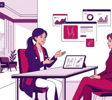 رسوم توضيحية فاخرة لعيادة تجميل تشرح إجراءات تكلفة شفط الدهون مع الحقن للمرضى 