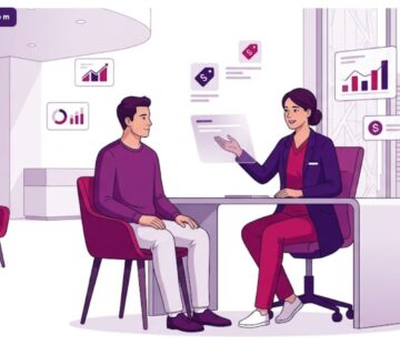 رسوم توضيحية فاخرة تظهر طبيباً يشرح تفاصيل تكلفة العمليات الجراحية في تركيا لمريض في عيادة حديثة 