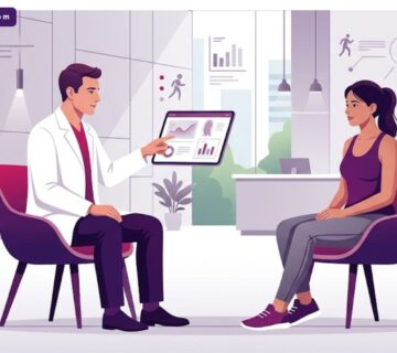 رسوم توضيحية لعيادة تجميل فخمة تشرح إجراءات جراحة التجميل الخاصة بالرياضيين للمرضى 