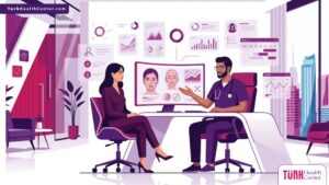 رسم توضيحي فيكتور لطبيب يشرح خطوات الجراحة التجميلية والتشوهات الخلقية في عيادة حديثة 