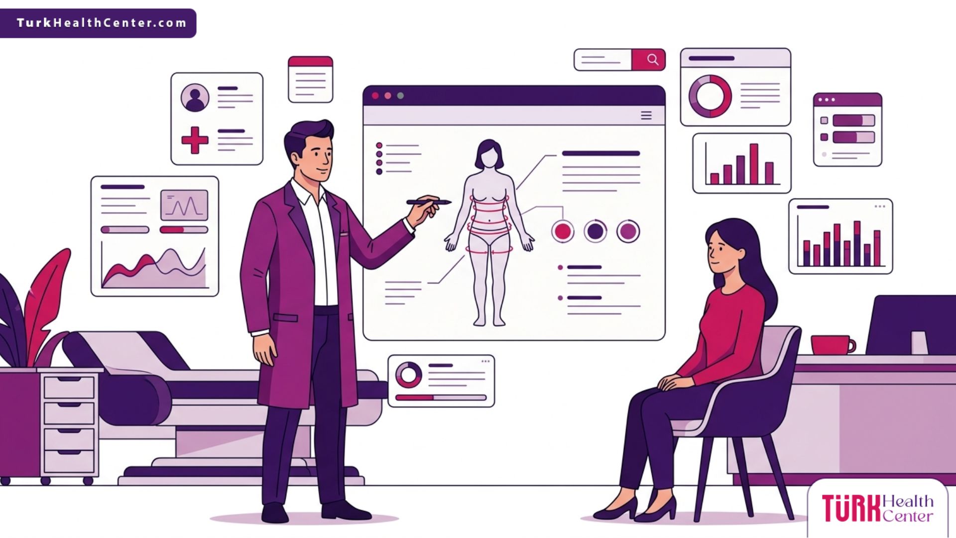 توضيح طبي فاخر لاستشارة حول عملية شفط الدهون 360 في تركيا