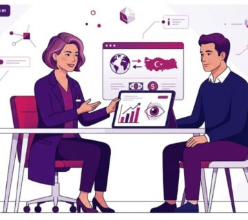 رسم توضيحي عصري يظهر طبيب يشرح تفاصيل سعر القرنية المستوردة في تركيا للمريض داخل عيادة فاخرة 