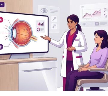 رسوم توضيحية لعيادة حديثة تشرح سعر عملية سحب الماء الأزرق في تركيا مع طبيب مختص ومريض 