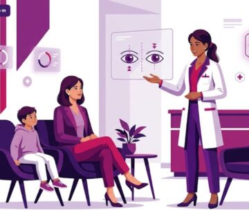 رسوم توضيحية لعيادة عيون حديثة تشرح سعر عملية الحول للأطفال في تركيا بشكل مبسط 