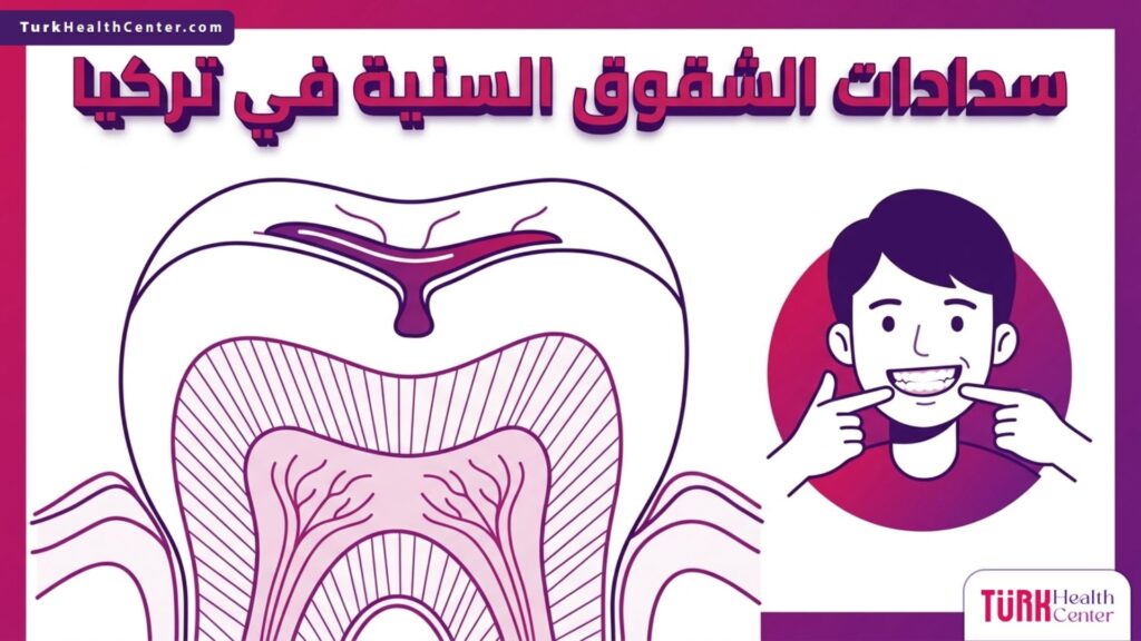 رسم تشريحي توضيحي يظهر كيفية عمل سدادات الشقوق السنية في تركيا لحماية طبقة المينا من البكتيريا.
