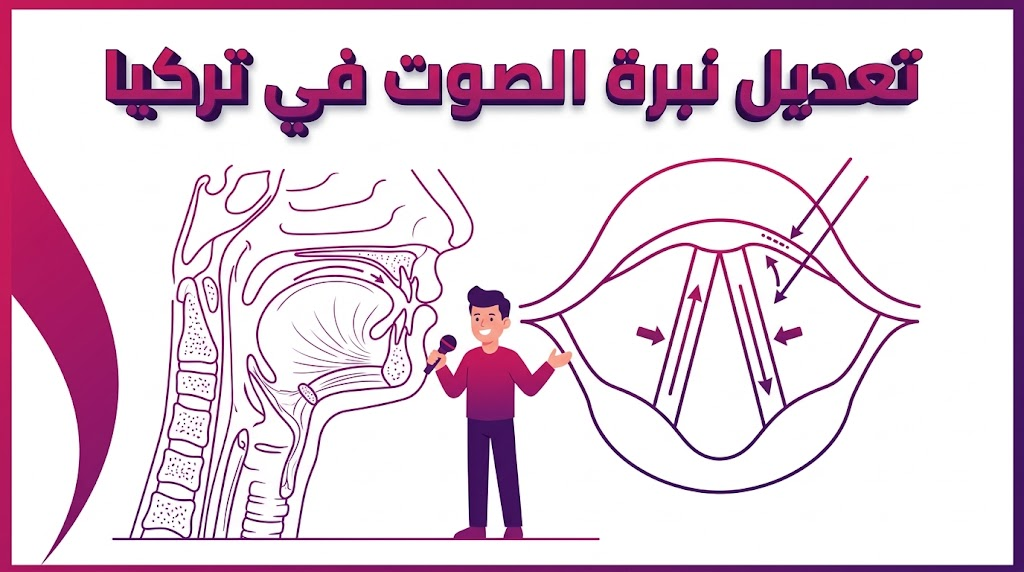 إنفوجرافيك تشريحي يوضح آلية عمل الأحبال الصوتية وعملية تعديل نبرة الصوت في تركيا بشكل علمي.
