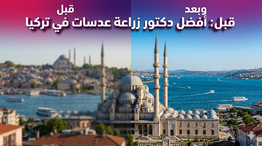 مقارنة بين الرؤية المشوشة والرؤية الواضحة بعد إجراء العملية لدى أفضل دكتور زراعة عدسات في تركيا.