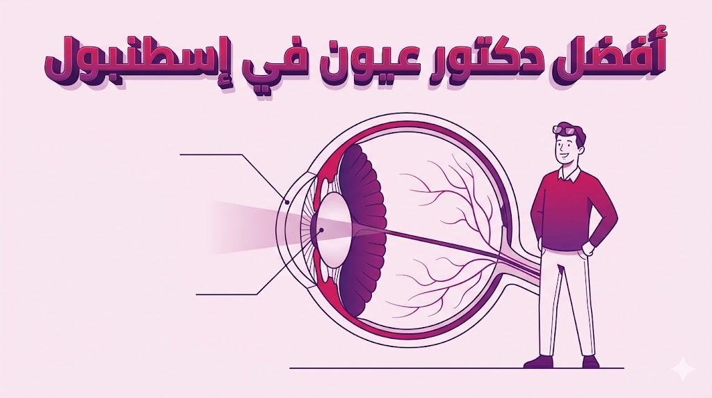 إنفوجرافيك طبي يوضح التشريح الدقيق للعين والتقنيات المستخدمة لدى أفضل دكتور عيون في إسطنبول.
