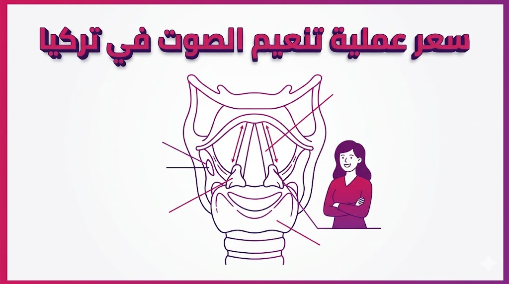 مخطط تشريحي تعليمي يوضح آلية تغيير طبقة الصوت ضمن سياق البحث عن سعر عملية تنعيم الصوت في تركيا.