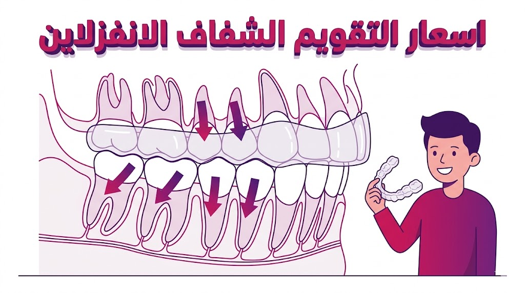 مخطط انفوجرافيك يوضح العلم التشريحي وكيفية عمل القوالب عند البحث عن اسعار التقويم الشفاف الانفزلاين.