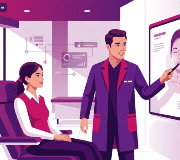 رسم توضيحي طبي لعيادة حديثة يوضح أسعار عمليات ترميم الوجه بعد الحوادث 