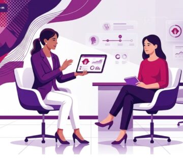 رسم توضيحي لطبيب يشرح للمريض متى يظهر نتيجة عملية تجميل الصوت داخل عيادة فاخرة 