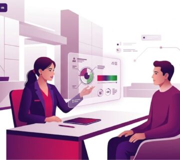 رسوم توضيحية لعيادة طبية فاخرة تشرح تقنيات تغيير لون العين الى الاخضر للمرضى 