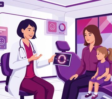 رسم توضيحي لعيادة طبية حديثة تشرح إجراءات تقويم اسنان للاطفال في تركيا 