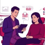 رسم توضيحي لعيادة طبية حديثة يشرح علاج جيوب اللثة في تركيا
