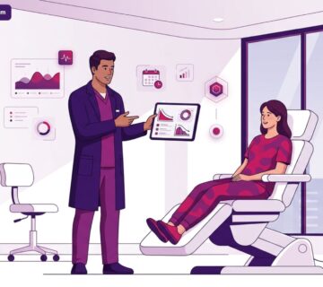 رسم توضيحي لعيادة طبية يشرح كيفية التعامل مع التورم بعد الجراحة التجميل بخطوات آمنة 