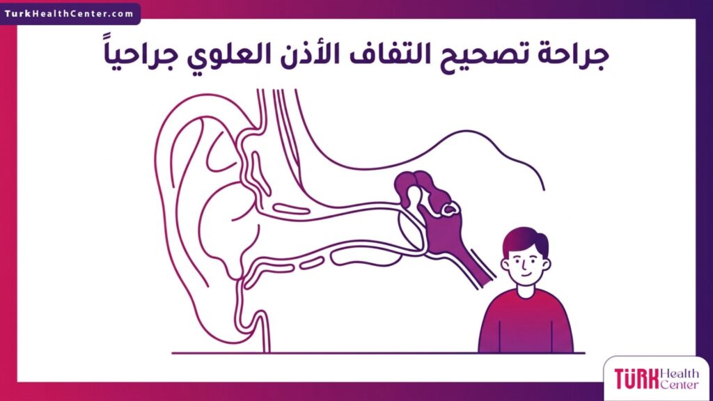 رسم تشريحي دقيق يوضح بنية غضروف الأذن والأساس العلمي في جراحة تصحيح التفاف الأذن العلوي جراحياً.