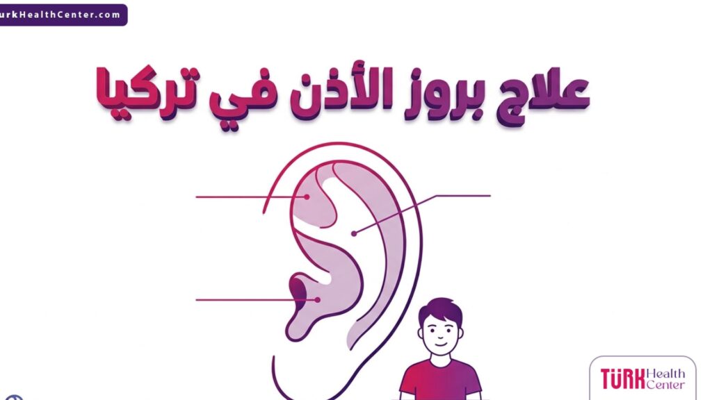رسم توضيحي مفصل لتشريح غضروف الأذن ضمن عملية علاج بروز الأذن في تركيا.
