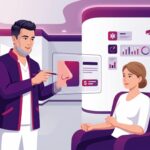 رسم توضيحي حديث يظهر طبيباً يشرح أسعار تجميل الأنف في تركيا لمريض داخل عيادة راقية مع استخدام ألوان متناسقة 