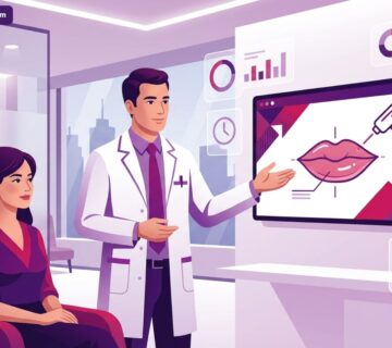 طبيب خبير يشرح تفاصيل وإجراءات توريد الشفايف بالليزر في تركيا داخل عيادة تجميل حديثة 