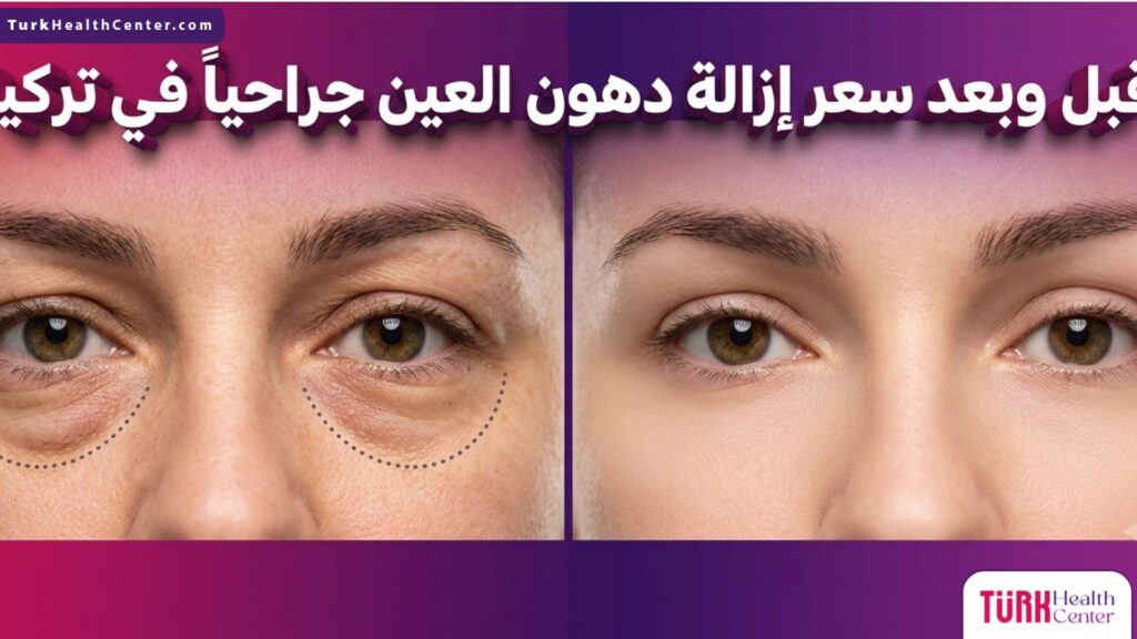 مقارنة قبل وبعد تظهر التغيير المذهل والتخلص من الترهلات بعد معرفة سعر إزالة دهون العين جراحياً في تركيا