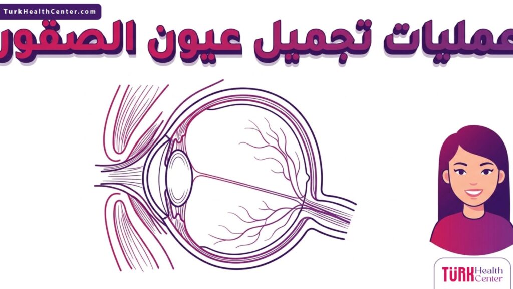 إنفوجرافيك طبي يوضح البنية التشريحية للعين في عمليات تجميل عيون الصقور