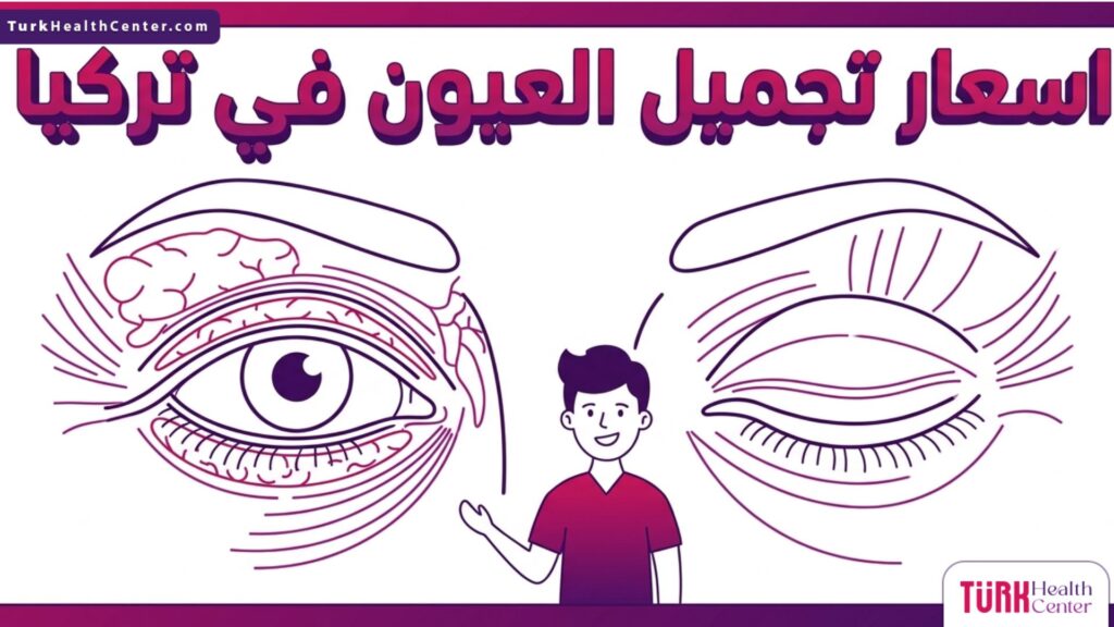 مخطط إنفوجرافيك طبي يوضح التشريح الدقيق للعين وعلاقته بمستوى اسعار تجميل العيون في تركيا